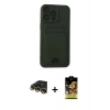 MARSİLYAN™- iPhone 14 Pro Max Kılıf Vadi Çizgi Prime - Siyah Buffer Cam Ekran Koruyucu + Raze Metal Kamera Lens - GD