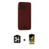 MARSİLYAN™- iPhone 14 Pro Max Kılıf Vadi Çizgi Prime - Siyah Buffer Cam Ekran Koruyucu + PVD Metal Kamera Lens - TU