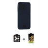 MARSİLYAN™- iPhone 14 Pro Max Kılıf Vadi Çizgi Prime - Siyah Buffer Cam Ekran Koruyucu + PVD Metal Kamera Lens - TU