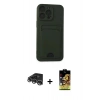 MARSİLYAN™- iPhone 14 Pro Max Kılıf Vadi Çizgi Prime - Siyah Buffer Cam Ekran Koruyucu + Raze Metal Kamera Lens - GS
