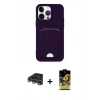 MARSİLYAN™- iPhone 14 Pro Max Kılıf Vadi Çizgi Prime - Siyah Buffer Cam Ekran Koruyucu + Raze Metal Kamera Lens - GS
