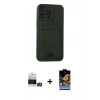MARSİLYAN™- iPhone 14 Pro Max Kılıf Vadi Çizgi Prime - Siyah Buffer Hayalet Cam Ekran Koruyucu + Bilvis Titan Kamera Lens - GS