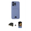 MARSİLYAN™- iPhone 14 Pro Max Kılıf Vadi Çizgi Prime - Siyah Buffer Hayalet Cam Ekran Koruyucu + Raze Metal Kamera Lens - GD