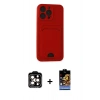 MARSİLYAN™- iPhone 14 Pro Max Kılıf Vadi Çizgi Prime - Siyah Buffer Hayalet Cam Ekran Koruyucu + PVD Metal Kamera Lens - TU
