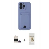 MARSİLYAN™- iPhone 14 Pro Max Kılıf Vadi Çizgi Prime - Siyah Mat Seramik Nano Ekran Koruyucu + Gold Bilvis Titan Kamera Lens