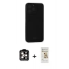 MARSİLYAN™- iPhone 14 Pro Max Kılıf Vadi Çizgi Prime - Siyah Mat Seramik Nano Ekran Koruyucu + PVD Metal Kamera Lens - TU