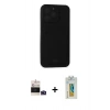 MARSİLYAN™- iPhone 14 Pro Max Kılıf Vadi Çizgi Prime - Siyah Polymer Nano Ekran Koruyucu + Derin Mor Bilvis Titan Kamera Lens