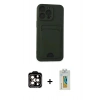MARSİLYAN™- iPhone 14 Pro Max Kılıf Vadi Çizgi Prime - Siyah Polymer Nano Ekran Koruyucu + PVD Metal Kamera Lens - TU
