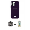 MARSİLYAN™- iPhone 14 Pro Max Kılıf Vadi Çizgi Prime - Siyah Polymer Nano Ekran Koruyucu + PVD Metal Kamera Lens - TU