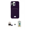MARSİLYAN™- iPhone 14 Pro Max Kılıf Vadi Çizgi Prime - Siyah Polymer Nano Ekran Koruyucu + Siyah Bilvis Titan Kamera Lens