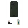 MARSİLYAN™- iPhone 14 Pro Max Kılıf Vadi Çizgi Prime - Siyah Polymer Nano Ekran Koruyucu + Siyah Bilvis Titan Kamera Lens