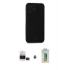 MARSİLYAN™- iPhone 14 Pro Max Kılıf Vadi Çizgi Prime - Siyah Polymer Nano Ekran Koruyucu + Siyah Bilvis Titan Kamera Lens