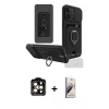 MARSİLYAN™- iPhone 14 Pro Max Kılıf Vadi Form Prime - Siyah Bilvis 3D Mat Cam Ekran Koruyucu + PVD Metal Kamera Lens - TU