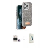 MARSİLYAN™- iPhone 14 Pro Max Kılıf Vadi Klasik Serisi - Şeffaf Pasifik Cam Ekran Koruyucu + Bilvis Titan Kamera Lens - GD