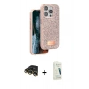 MARSİLYAN™- iPhone 14 Pro Max Kılıf Vadi Klasik Serisi - Şeffaf Pasifik Cam Ekran Koruyucu + Raze Metal Kamera Lens - GD