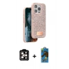 MARSİLYAN™- iPhone 14 Pro Max Kılıf Vadi Klasik Serisi - Siyah 18D Cam Ekran Koruyucu + PVD Metal Kamera Lens - TU