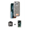 MARSİLYAN™- iPhone 14 Pro Max Kılıf Vadi Klasik Serisi - Siyah 360 Mat Full Body Arka Koruyucu + PVD Metal Kamera Lens - TU
