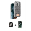 MARSİLYAN™- iPhone 14 Pro Max Kılıf Vadi Klasik Serisi - Siyah 360 Mat Full Body Arka Koruyucu + PVD Metal Kamera Lens - TU
