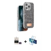 MARSİLYAN™- iPhone 14 Pro Max Kılıf Vadi Klasik Serisi - Siyah 3D Antistatik Cam Ekran Koruyucu + Bilvis Titan Kamera Lens - GD