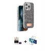 MARSİLYAN™- iPhone 14 Pro Max Kılıf Vadi Klasik Serisi - Siyah 3D Antistatik Cam Ekran Koruyucu + Bilvis Titan Kamera Lens - DNMR