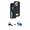 MARSİLYAN™- iPhone 14 Pro Max Kılıf Vadi Klasik Serisi - Siyah 3D Antistatik Cam Ekran Koruyucu + Bilvis Titan Kamera Lens - DNMR