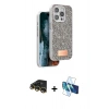 MARSİLYAN™- iPhone 14 Pro Max Kılıf Vadi Klasik Serisi - Siyah 3D Antistatik Cam Ekran Koruyucu + Raze Metal Kamera Lens - GD