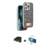 MARSİLYAN™- iPhone 14 Pro Max Kılıf Vadi Klasik Serisi - Siyah 3D Antistatik Cam Ekran Koruyucu + Raze Metal Kamera Lens - GD