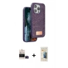 MARSİLYAN™- iPhone 14 Pro Max Kılıf Vadi Klasik Serisi - Siyah 6D Mat Seramik Hayalet Nano Ekran Koruyucu + Bilvis Titan Kamera Lens - SH