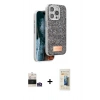 MARSİLYAN™- iPhone 14 Pro Max Kılıf Vadi Klasik Serisi - Siyah 6D Mat Seramik Hayalet Nano Ekran Koruyucu + Bilvis Titan Kamera Lens - GS