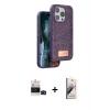 MARSİLYAN™- iPhone 14 Pro Max Kılıf Vadi Klasik Serisi - Siyah Bilvis 3D Mat Cam Ekran Koruyucu + Bilvis Titan Kamera Lens - SH
