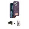 MARSİLYAN™- iPhone 14 Pro Max Kılıf Vadi Klasik Serisi - Siyah Bilvis 3D Mat Cam Ekran Koruyucu + Raze Metal Kamera Lens - GD