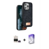 MARSİLYAN™- iPhone 14 Pro Max Kılıf Vadi Klasik Serisi - Siyah Bilvis 5in1 3D Magic Cam Ekran Koruyucu + Bilvis Titan Kamera Lens - GD