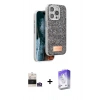MARSİLYAN™- iPhone 14 Pro Max Kılıf Vadi Klasik Serisi - Siyah Bilvis 5in1 3D Magic Cam Ekran Koruyucu + Bilvis Titan Kamera Lens - GS