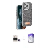 MARSİLYAN™- iPhone 14 Pro Max Kılıf Vadi Klasik Serisi - Siyah Bilvis 5in1 3D Magic Cam Ekran Koruyucu + Bilvis Titan Kamera Lens - SH