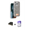 MARSİLYAN™- iPhone 14 Pro Max Kılıf Vadi Klasik Serisi - Siyah Bilvis 5in1 3D Magic Cam Ekran Koruyucu + Raze Metal Kamera Lens - GD