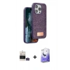 MARSİLYAN™- iPhone 14 Pro Max Kılıf Vadi Klasik Serisi - Siyah Bilvis 5in1 5D Magic Hayalet Cam Ekran Koruyucu + Bilvis Titan Kamera Lens - GS
