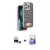MARSİLYAN™- iPhone 14 Pro Max Kılıf Vadi Klasik Serisi - Siyah Bilvis 5in1 5D Magic Hayalet Cam Ekran Koruyucu + Bilvis Titan Kamera Lens - GS