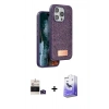 MARSİLYAN™- iPhone 14 Pro Max Kılıf Vadi Klasik Serisi - Siyah Bilvis 5in1 5D Magic Hayalet Cam Ekran Koruyucu + Bilvis Titan Kamera Lens - DNMR
