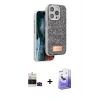 MARSİLYAN™- iPhone 14 Pro Max Kılıf Vadi Klasik Serisi - Siyah Bilvis 5in1 5D Magic Hayalet Cam Ekran Koruyucu + Bilvis Titan Kamera Lens - SH
