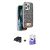 MARSİLYAN™- iPhone 14 Pro Max Kılıf Vadi Klasik Serisi - Siyah Bilvis 5in1 5D Magic Hayalet Cam Ekran Koruyucu + Raze Metal Kamera Lens - GS