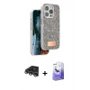 MARSİLYAN™- iPhone 14 Pro Max Kılıf Vadi Klasik Serisi - Siyah Bilvis 5in1 5D Magic Hayalet Cam Ekran Koruyucu + Raze Metal Kamera Lens - GS