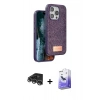 MARSİLYAN™- iPhone 14 Pro Max Kılıf Vadi Klasik Serisi - Siyah Bilvis 5in1 5D Magic Hayalet Cam Ekran Koruyucu + Raze Metal Kamera Lens - GS