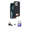 MARSİLYAN™- iPhone 14 Pro Max Kılıf Vadi Klasik Serisi - Siyah Bilvis 5in1 5D Magic Hayalet Cam Ekran Koruyucu + Bilvis Titan Kamera Lens - SH