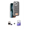 MARSİLYAN™- iPhone 14 Pro Max Kılıf Vadi Klasik Serisi - Siyah Bilvis 5in1 5D Magic Hayalet Cam Ekran Koruyucu + Bilvis Titan Kamera Lens - DNMR