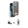 MARSİLYAN™- iPhone 14 Pro Max Kılıf Vadi Klasik Serisi - Siyah Bilvis Hayalet Cam Ekran Koruyucu + Bilvis Titan Kamera Lens - SH