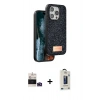 MARSİLYAN™- iPhone 14 Pro Max Kılıf Vadi Klasik Serisi - Siyah Bilvis Hayalet Cam Ekran Koruyucu + Bilvis Titan Kamera Lens - DNMR