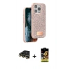 MARSİLYAN™- iPhone 14 Pro Max Kılıf Vadi Klasik Serisi - Siyah Buffer Cam Ekran Koruyucu + Raze Metal Kamera Lens - GD