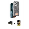 MARSİLYAN™- iPhone 14 Pro Max Kılıf Vadi Klasik Serisi - Siyah Buffer Cam Ekran Koruyucu + Raze Metal Kamera Lens - GD