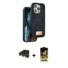 MARSİLYAN™- iPhone 14 Pro Max Kılıf Vadi Klasik Serisi - Siyah Buffer Cam Ekran Koruyucu + Raze Metal Kamera Lens - GD