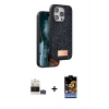 MARSİLYAN™- iPhone 14 Pro Max Kılıf Vadi Klasik Serisi - Siyah Buffer Hayalet Cam Ekran Koruyucu + Bilvis Titan Kamera Lens - GD